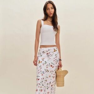 Reformation Layla Linen Skirt Corsini XS